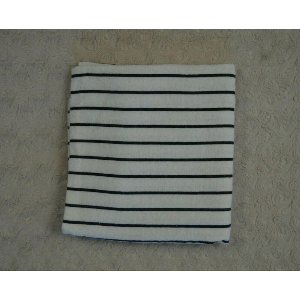Gerber Stripes Baby Receiving Blanket Cream Off White Black Flannel